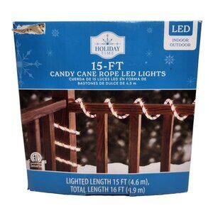 Holiday Time 15 ft Led Candycane Rope Light